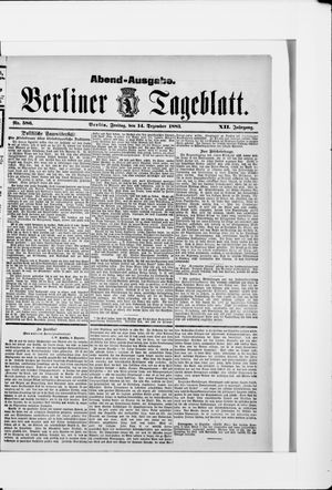 Berliner Tageblatt und Handels-Zeitung on Dec 14, 1883