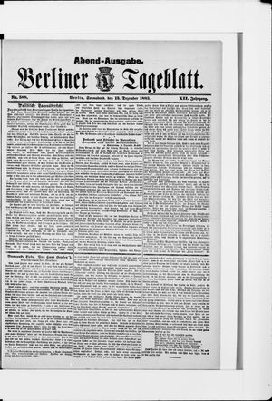 Berliner Tageblatt und Handels-Zeitung vom 15.12.1883