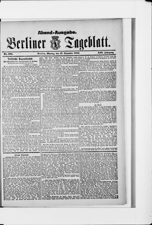 Berliner Tageblatt und Handels-Zeitung vom 17.12.1883