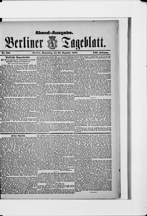 Berliner Tageblatt und Handels-Zeitung vom 20.12.1883