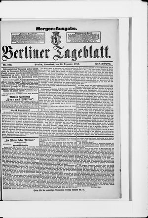 Berliner Tageblatt und Handels-Zeitung vom 22.12.1883