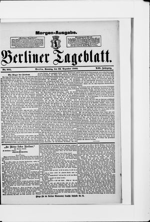 Berliner Tageblatt und Handels-Zeitung vom 23.12.1883
