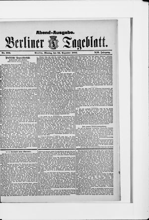 Berliner Tageblatt und Handels-Zeitung vom 24.12.1883