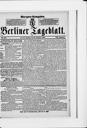 Berliner Tageblatt und Handels-Zeitung vom 25.12.1883