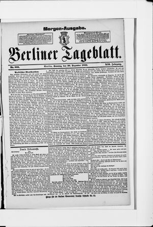 Berliner Tageblatt und Handels-Zeitung vom 30.12.1883