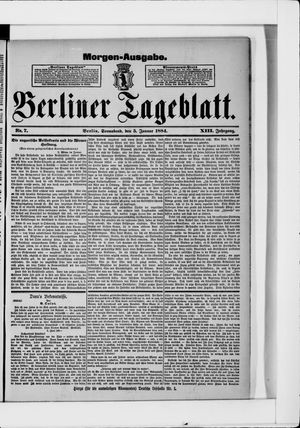 Berliner Tageblatt und Handels-Zeitung on Jan 5, 1884