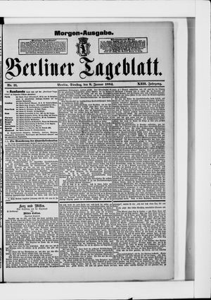 Berliner Tageblatt und Handels-Zeitung vom 08.01.1884