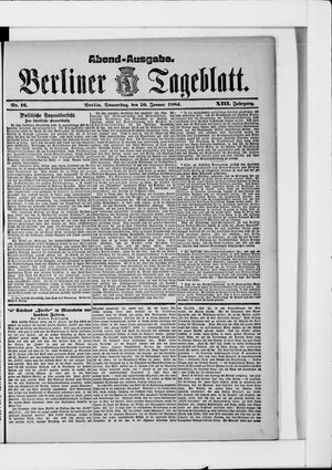 Berliner Tageblatt und Handels-Zeitung on Jan 10, 1884