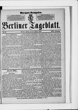 Berliner Tageblatt und Handels-Zeitung vom 11.01.1884