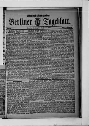 Berliner Tageblatt und Handels-Zeitung vom 15.01.1884