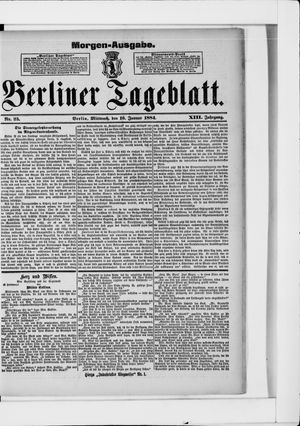 Berliner Tageblatt und Handels-Zeitung on Jan 16, 1884