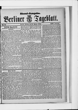 Berliner Tageblatt und Handels-Zeitung vom 18.01.1884