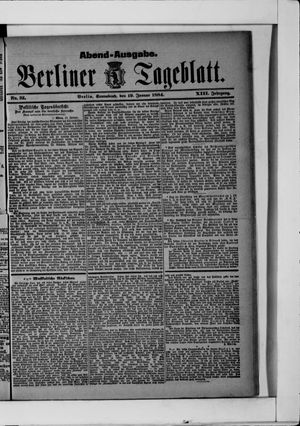 Berliner Tageblatt und Handels-Zeitung vom 19.01.1884