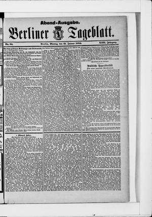 Berliner Tageblatt und Handels-Zeitung on Jan 21, 1884