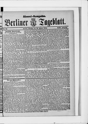 Berliner Tageblatt und Handels-Zeitung vom 22.01.1884