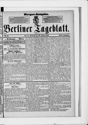 Berliner Tageblatt und Handels-Zeitung vom 23.01.1884