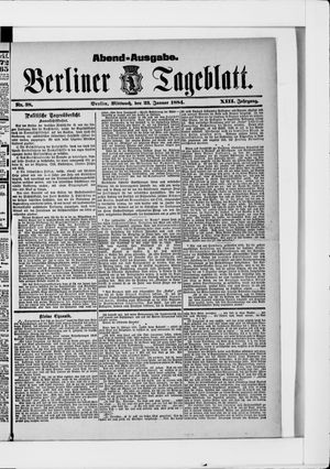 Berliner Tageblatt und Handels-Zeitung vom 23.01.1884