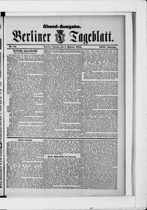 Berliner Tageblatt und Handels-Zeitung vom 01.02.1884