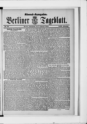 Berliner Tageblatt und Handels-Zeitung vom 02.02.1884