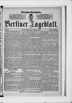 Berliner Tageblatt und Handels-Zeitung vom 03.02.1884