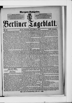 Berliner Tageblatt und Handels-Zeitung on Feb 7, 1884