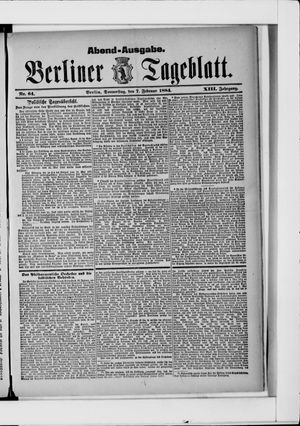 Berliner Tageblatt und Handels-Zeitung on Feb 7, 1884