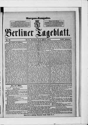 Berliner Tageblatt und Handels-Zeitung on Feb 9, 1884