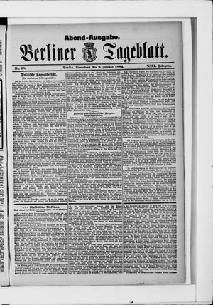 Berliner Tageblatt und Handels-Zeitung on Feb 9, 1884