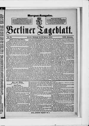 Berliner Tageblatt und Handels-Zeitung on Feb 13, 1884