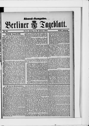 Berliner Tageblatt und Handels-Zeitung vom 22.02.1884