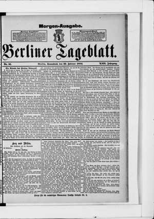 Berliner Tageblatt und Handels-Zeitung vom 23.02.1884
