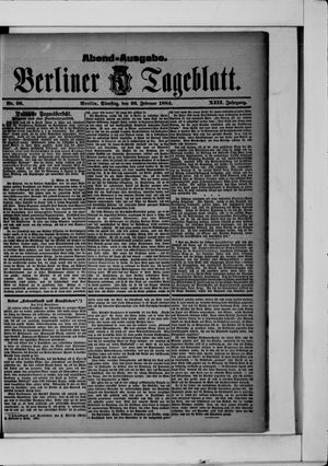 Berliner Tageblatt und Handels-Zeitung vom 26.02.1884