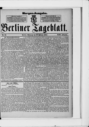 Berliner Tageblatt und Handels-Zeitung vom 27.02.1884