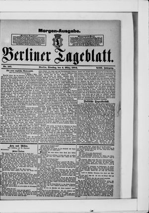 Berliner Tageblatt und Handels-Zeitung on Mar 4, 1884