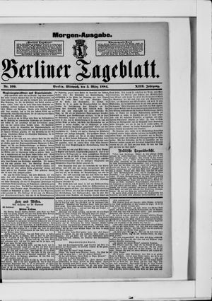 Berliner Tageblatt und Handels-Zeitung on Mar 5, 1884