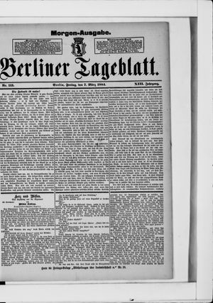 Berliner Tageblatt und Handels-Zeitung on Mar 7, 1884