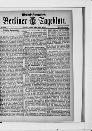 Berliner Tageblatt und Handels-Zeitung on Mar 7, 1884