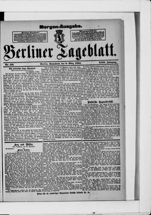 Berliner Tageblatt und Handels-Zeitung vom 08.03.1884