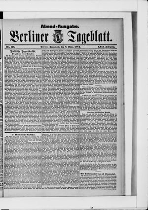 Berliner Tageblatt und Handels-Zeitung vom 08.03.1884