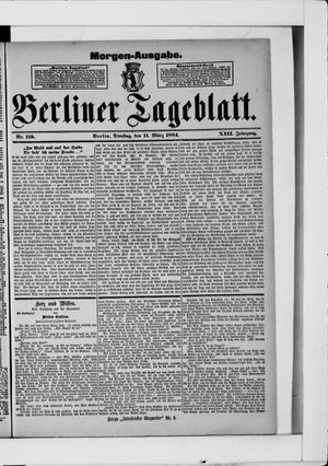 Berliner Tageblatt und Handels-Zeitung vom 11.03.1884