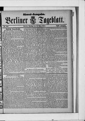 Berliner Tageblatt und Handels-Zeitung vom 11.03.1884