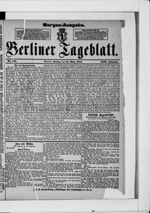 Berliner Tageblatt und Handels-Zeitung on Mar 14, 1884