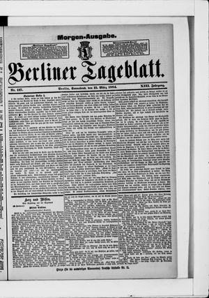 Berliner Tageblatt und Handels-Zeitung vom 15.03.1884