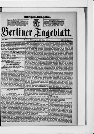 Berliner Tageblatt und Handels-Zeitung vom 19.03.1884