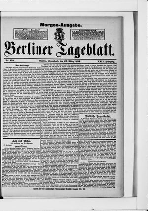 Berliner Tageblatt und Handels-Zeitung vom 22.03.1884