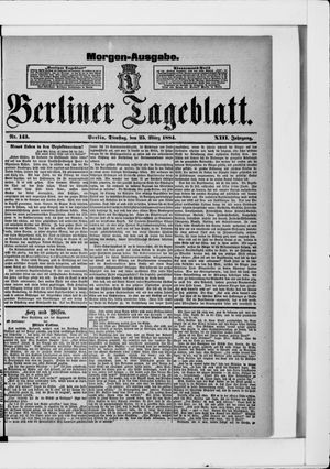 Berliner Tageblatt und Handels-Zeitung vom 25.03.1884