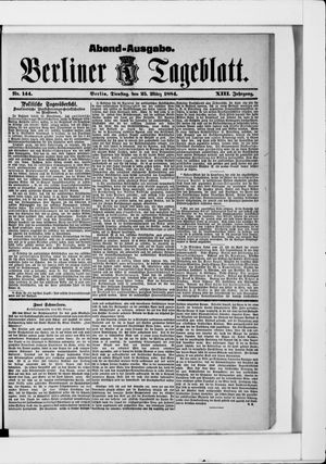 Berliner Tageblatt und Handels-Zeitung vom 25.03.1884