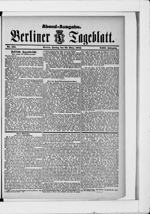 Berliner Tageblatt und Handels-Zeitung vom 28.03.1884