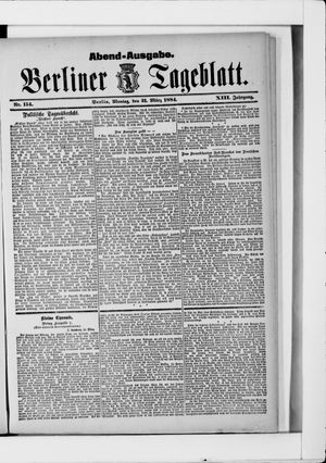 Berliner Tageblatt und Handels-Zeitung on Mar 31, 1884