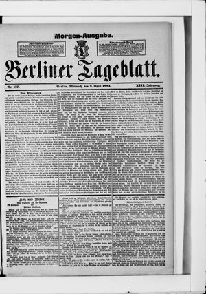 Berliner Tageblatt und Handels-Zeitung on Apr 2, 1884